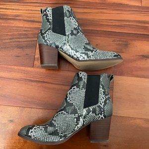J.Crew Snakeskin-print Rory Heeled Boots, Size 7M